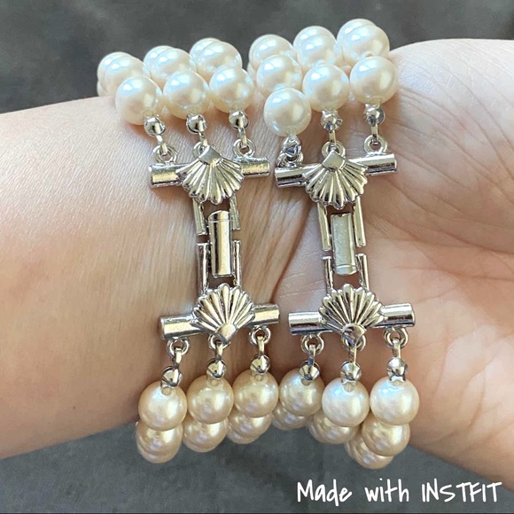 Vintage Richelieu Art Deco Pearl Bracelet Set - Picture 6 of 7